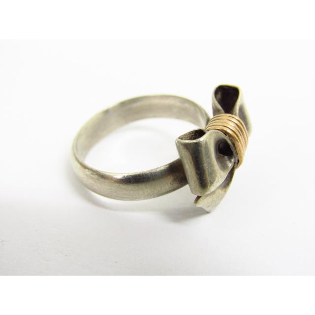 odo SILVER K10 リボンモチーフ リング 指輪 SIZE:8号♪AC19447 