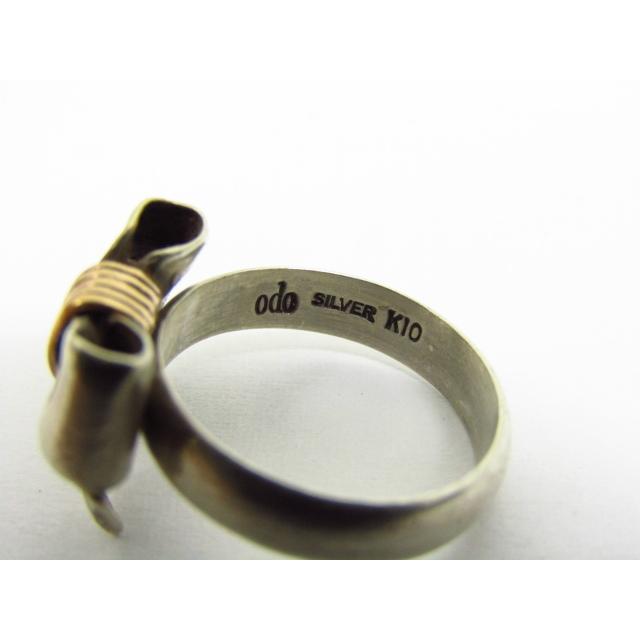 odo SILVER K10 リボンモチーフ リング 指輪 SIZE:8号♪AC19447 
