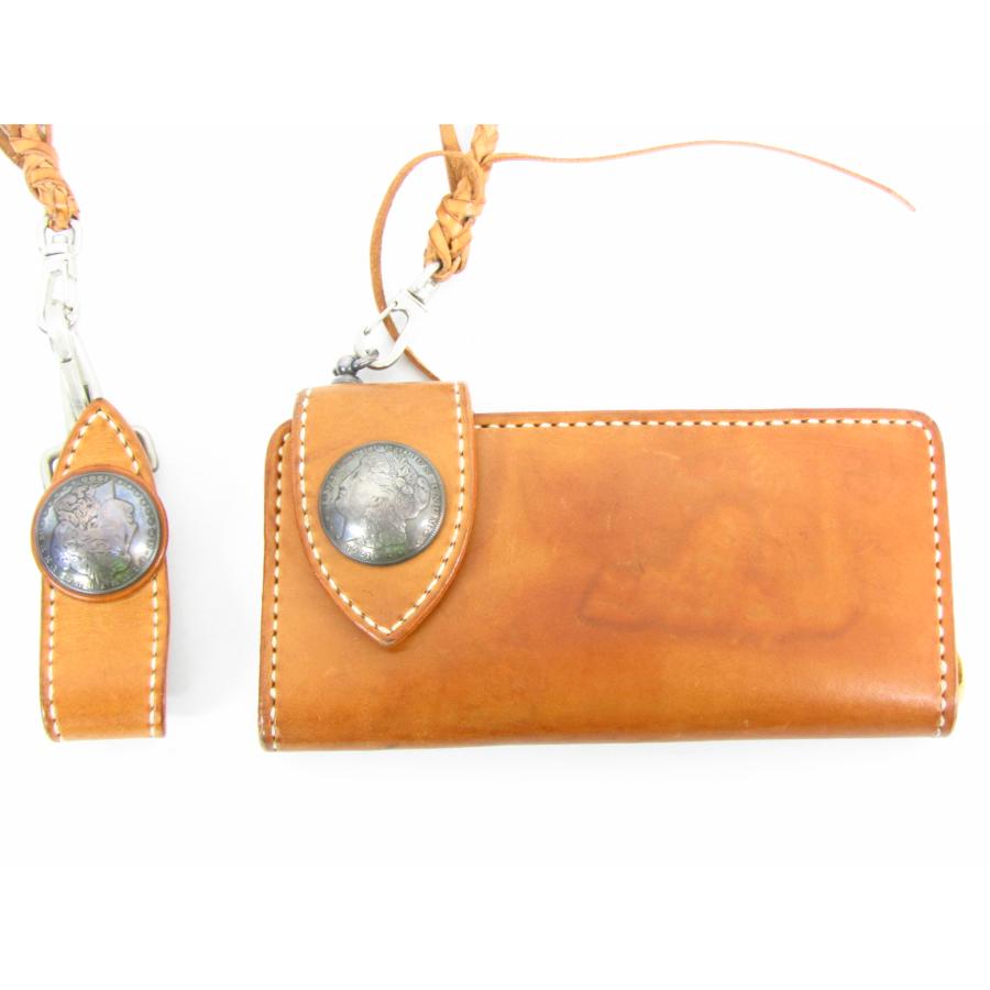 琉球レザーL.L.A レザー レザーウォレット ロープ付き 長財布 (小銭