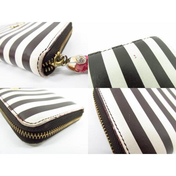 HENRI BENDEL（ヘンリベンデル） ストライプ ラウンドファスナー長財布