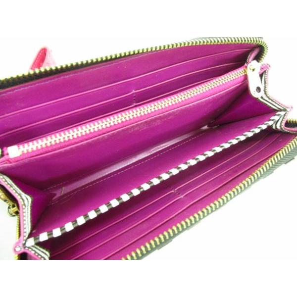 HENRI BENDEL（ヘンリベンデル） ストライプ ラウンドファスナー長財布