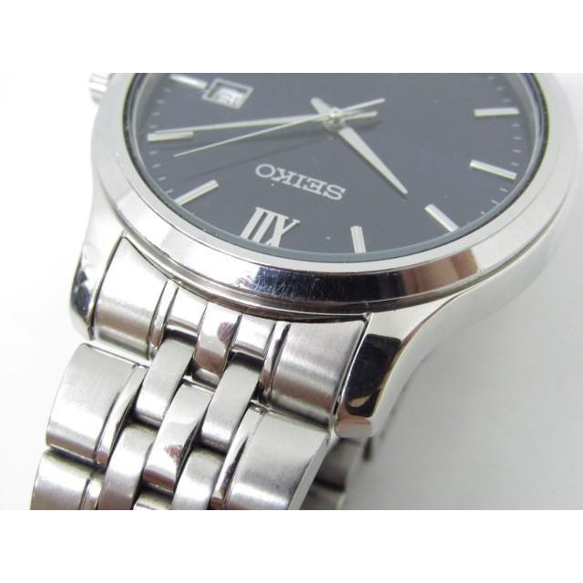 Seiko Men's Watch 6N42-00F0 Quartz Black Gray Dial Two Tone