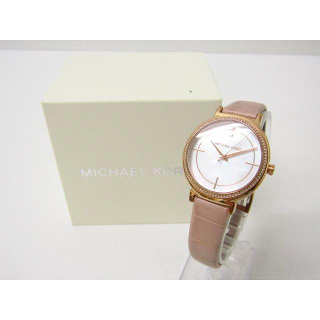 MICHAEL KORS マイケルコース MK-2663 クォーツ腕時計 レザーベルト♪AC21456｜thrift-webshop