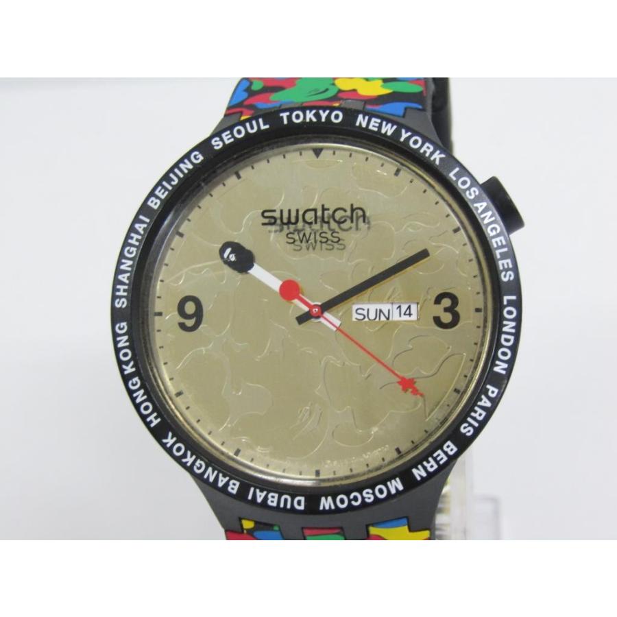 Swatch×A BATHING APE コラボモデル BigBold クォーツ メンズ 腕時計 ケース付き ◆AC24646｜thrift-webshop｜03