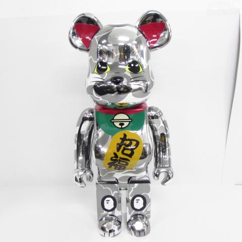 未使用 BE@RBRICK ベアブリック APE エイプ 招き猫 銀 MANEKINEKO 1000% ▼AC24203｜thrift-webshop｜02