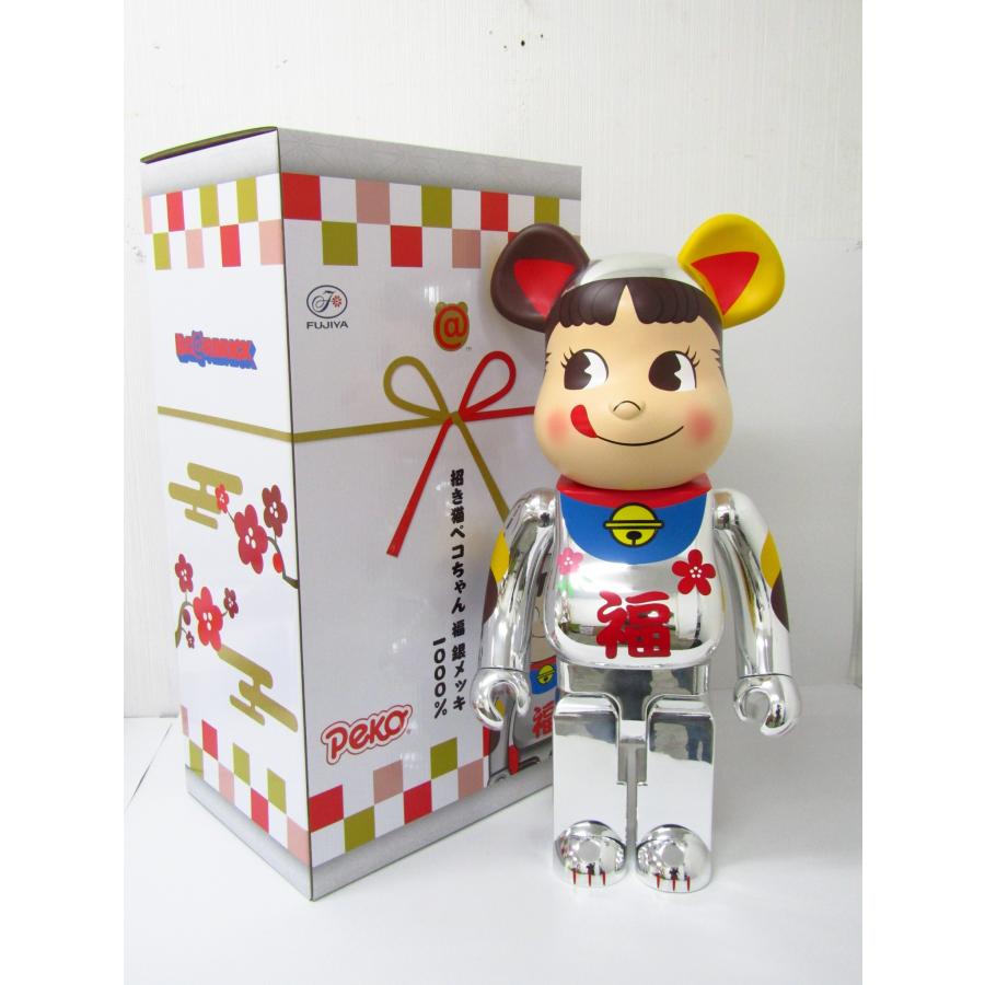 BE@RBRICK メディコムトイ ベアブリック 招き猫 ペコちゃん 福銀メッキ
