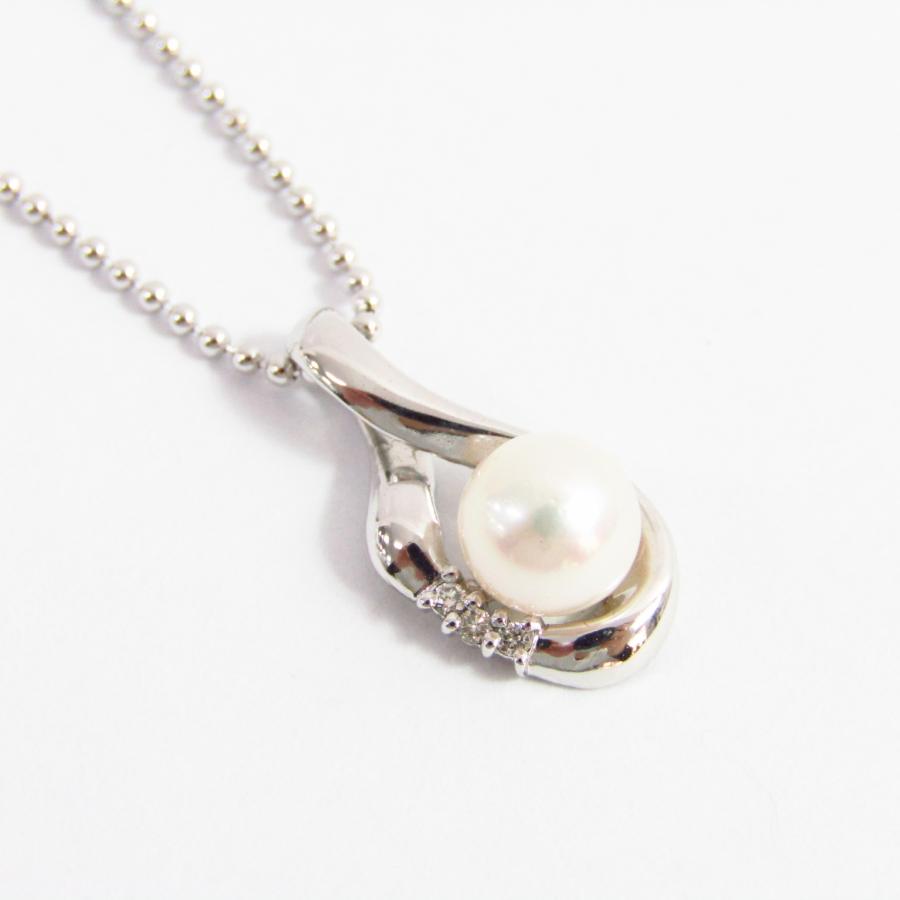 K14 WG ホワイトゴールド パールネックレス 約40cm 総重量：約3.7g  