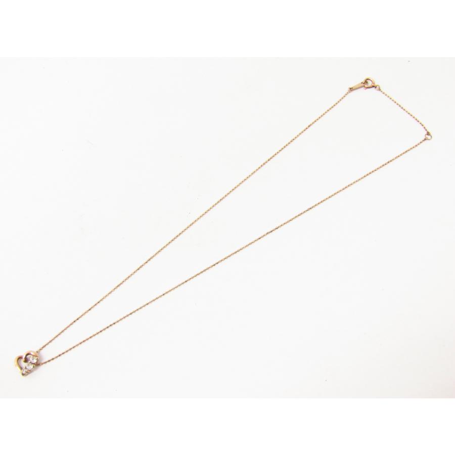 K10 ピンク ゴールド クレージュ ハート ネックレス 約40cm 約1.5g  
