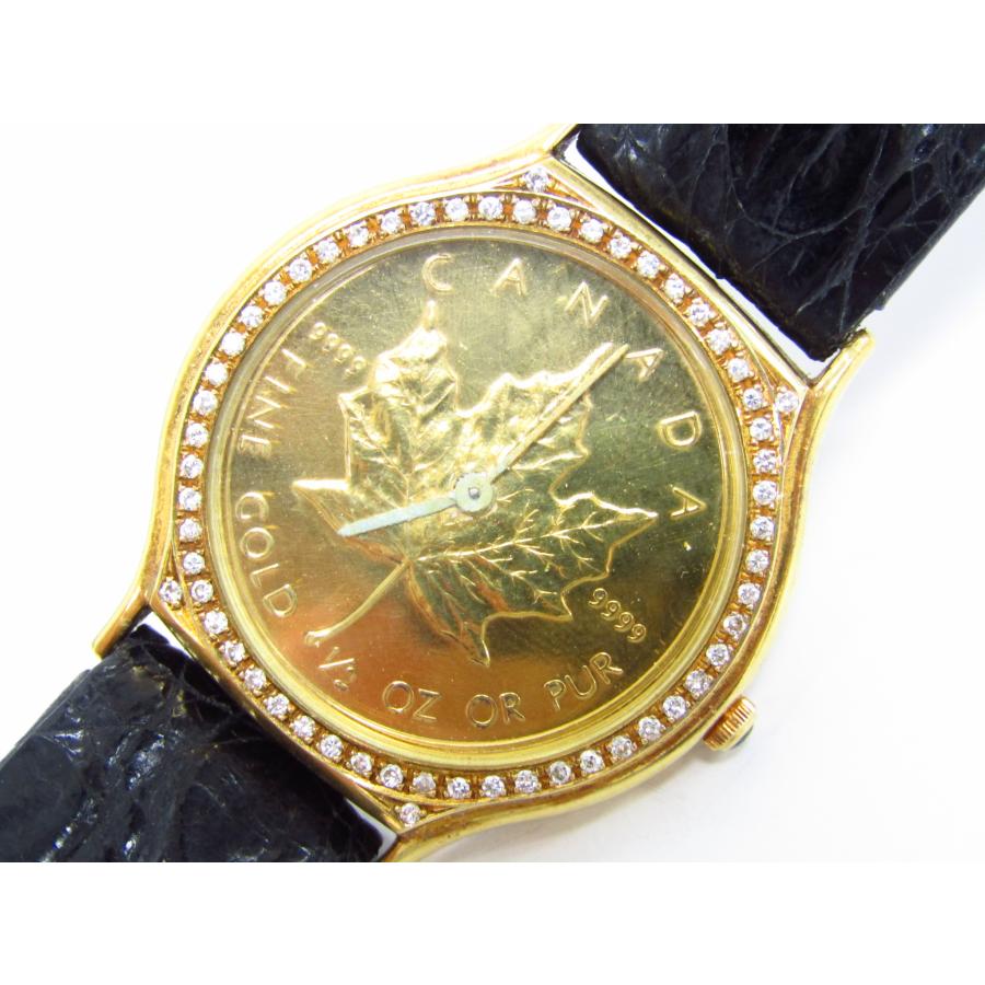 K24 & K18 メープルリーフ 1/2oz 金貨時計（コインウォッチ：金貨時計  