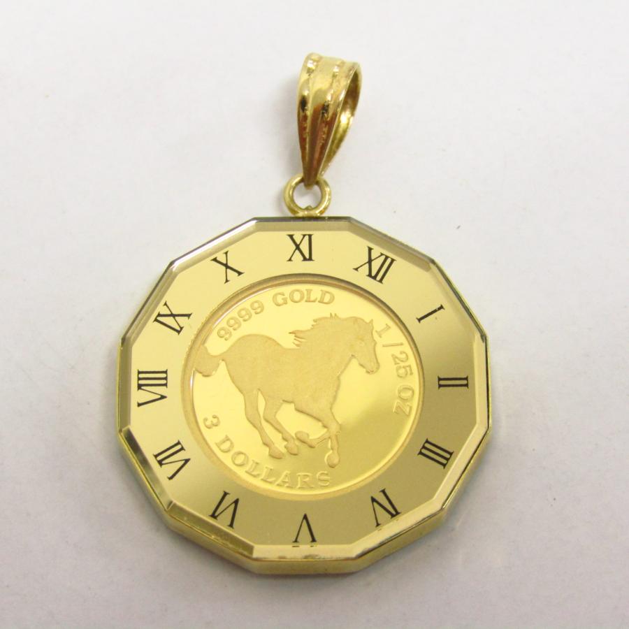 純金 ツバル政府発行公認金貨 エリザベスコイン K24ホースコイン  