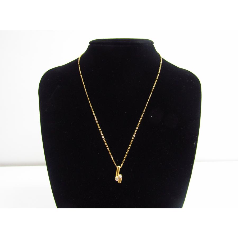 Mee ダイヤモンドネックレス 造幣局刻印有り 現状品!! K18 金 ゴールド ネックレス トップ ダイヤモンド 0.11ct 造幣局検定