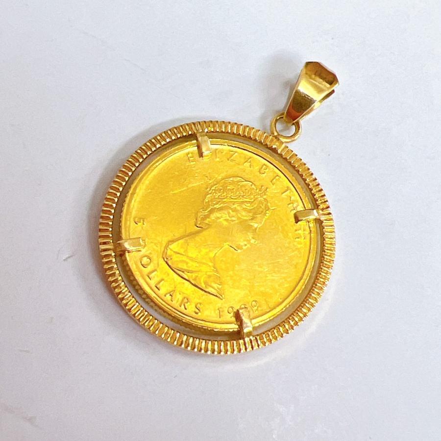 K24 K18 ペンダントトップ メイプルリーフ 金貨 1/10oz コイン K24 K18 ペンダントトップ メイプルリーフ 金貨 1/10oz コイン