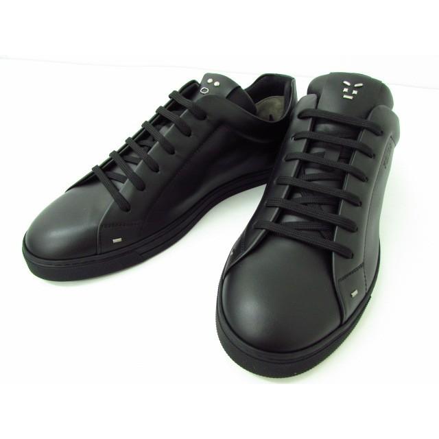 FENDI フェンディ スニーカー 靴 メンズ 7E 1019 レザー ブラック SIZE  