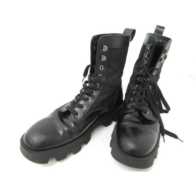 PRADA プラダ 2020SS ロゴプレート レースアップ ブーツ 2UE006 PRADA プラダ 2020SS ロゴプレート レースアップ ブーツ 2UE006