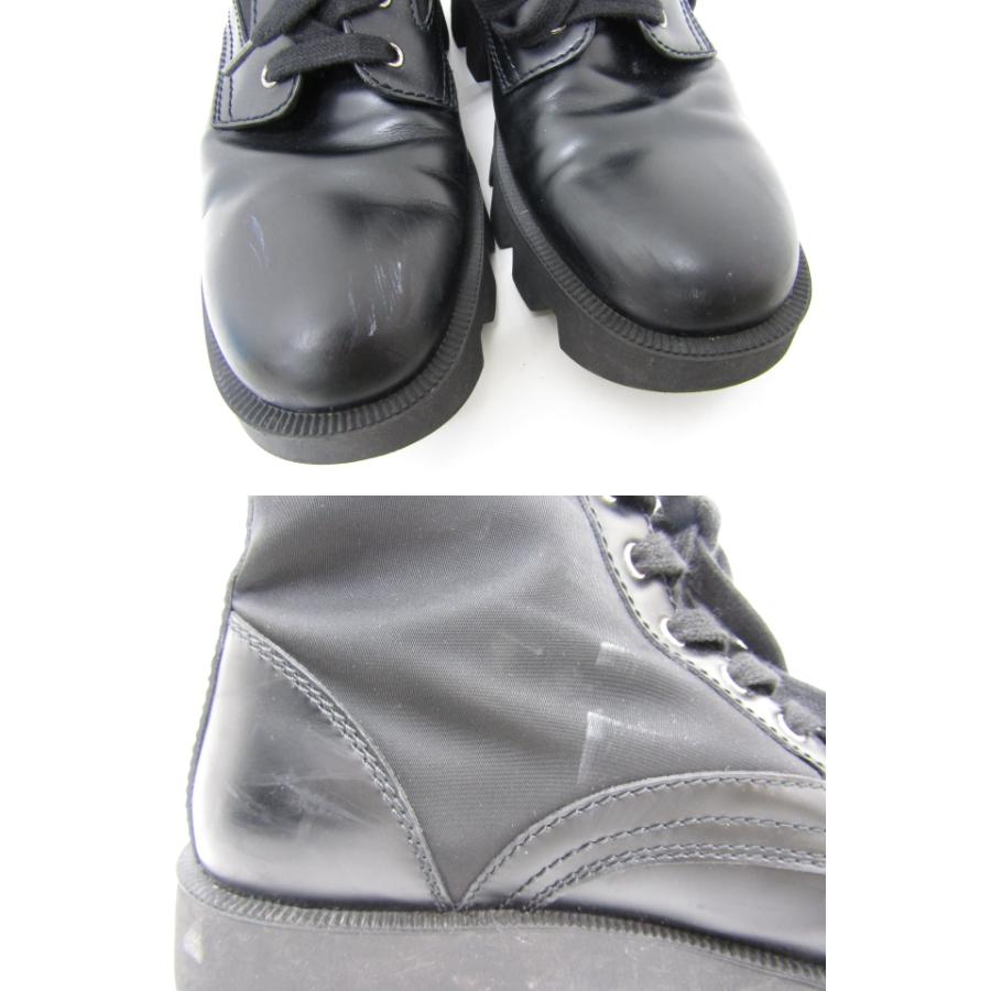 PRADA プラダ 2020SS ロゴプレート レースアップ ブーツ 2UE006 PRADA プラダ 2020SS ロゴプレート レースアップ ブーツ 2UE006