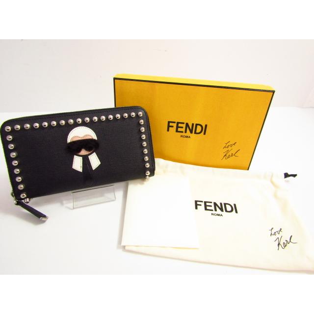 FENDI フェンディ スタッズ ラウンドファスナー長財布 8M0299 ▽SB4658 