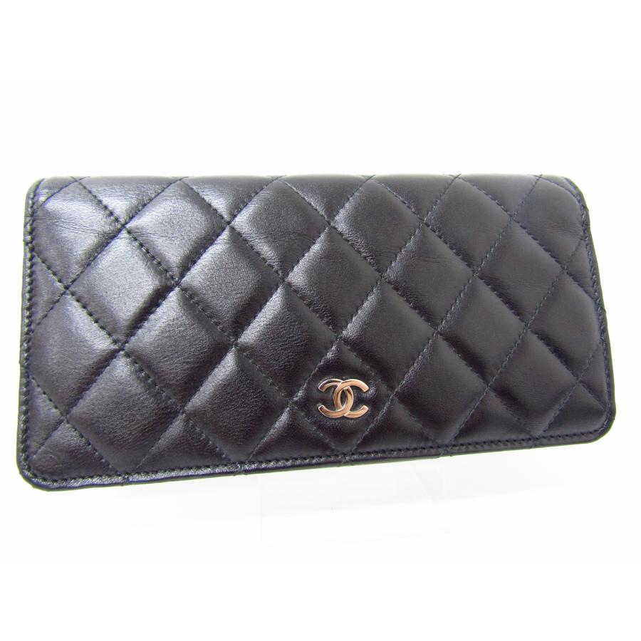 CHANEL シャネル マトラッセ 2つ折り長財布 ブラック ▽SB5072 CHANEL シャネル マトラッセ 2つ折り長財布 ブラック ▽SB5072