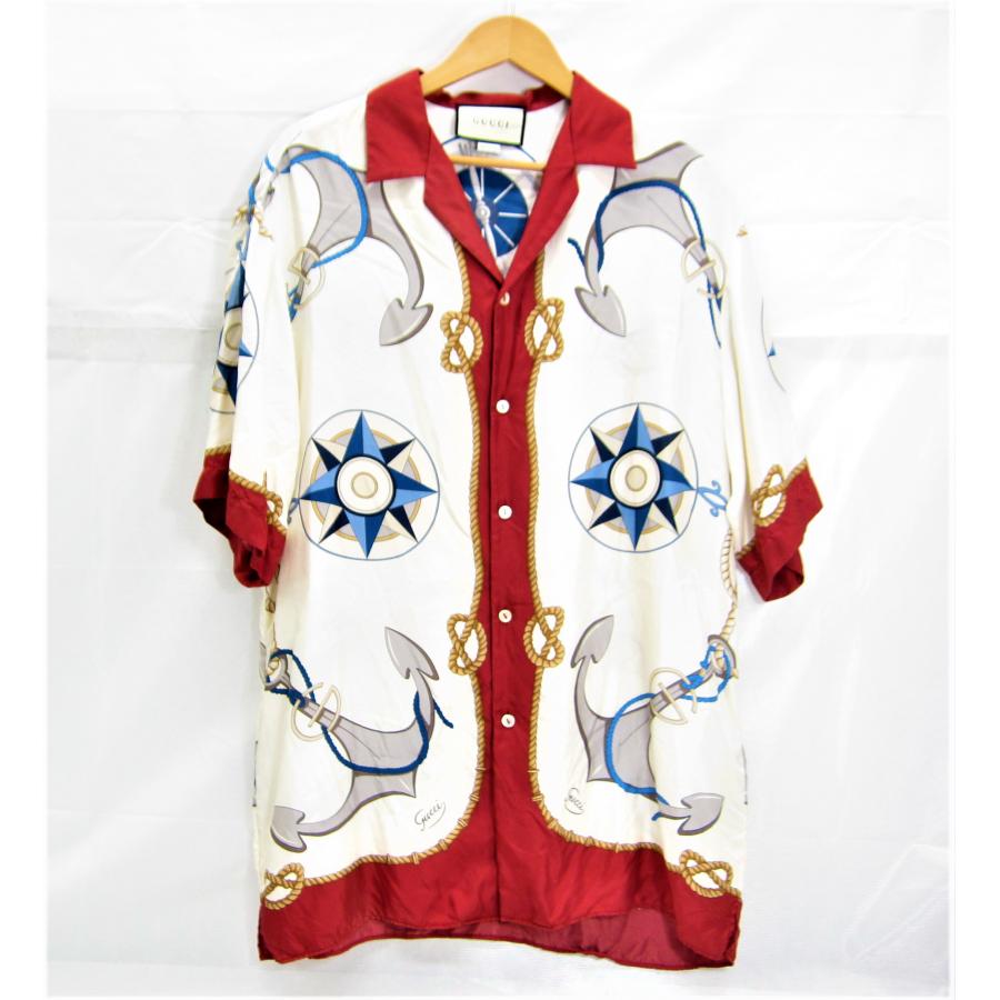 GUCCI Gucci グッチ BOWLING LOOSE S/S SHIRT シルク 航海 GUCCI Gucci グッチ BOWLING LOOSE S/S SHIRT シルク 航海