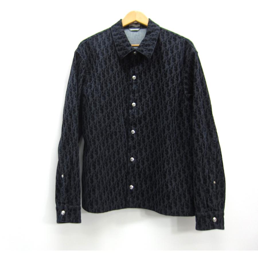Christian Dior ディオール Oblique Overshirt Blue Cotton Christian Dior ディオール Oblique Overshirt Blue Cotton