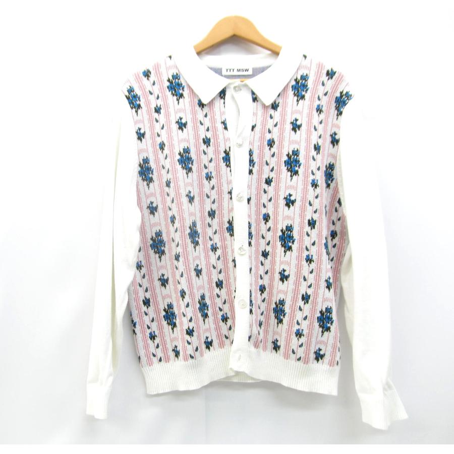 TTTmsw Flower Jacquard KnitCardigan Mサイズ TTT MSW MSW/ティーモダンストリートウエア Flower Jacquard Knit