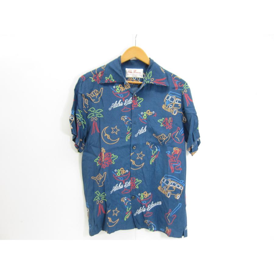 ALOHABLOSSOM NEON SHORT SLEEVE NAVY