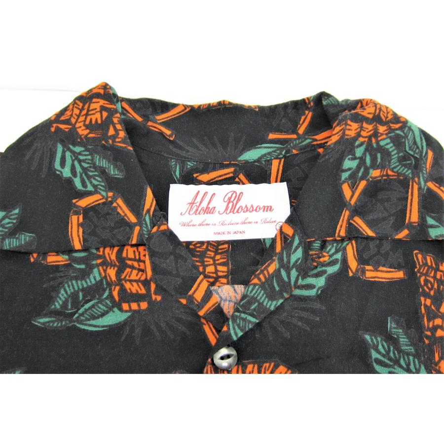 ALOHA BLOSSOM＊アロハブロッサム＊ティキアロハシャツ＊サイズ46 ALOHA BLOSSOM＊アロハブロッサム＊ティキアロハシャツ＊サイズ46