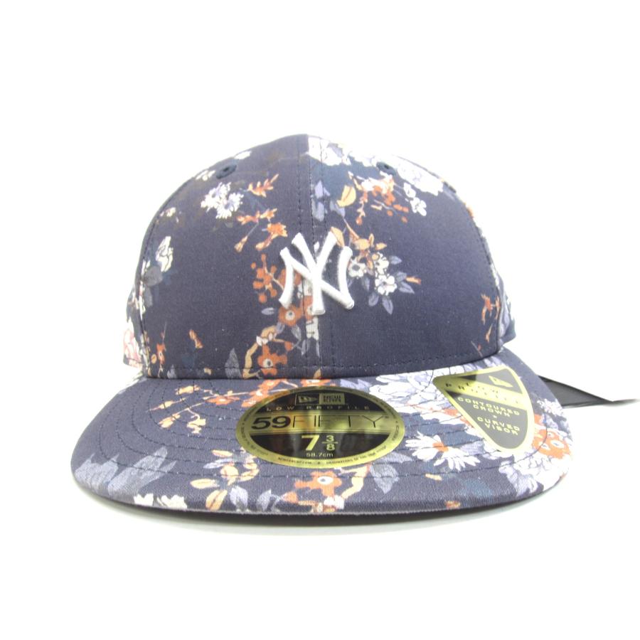7 3/8】Kith & New Era Yankees Floral 紺 Off White Pre-Curved New York