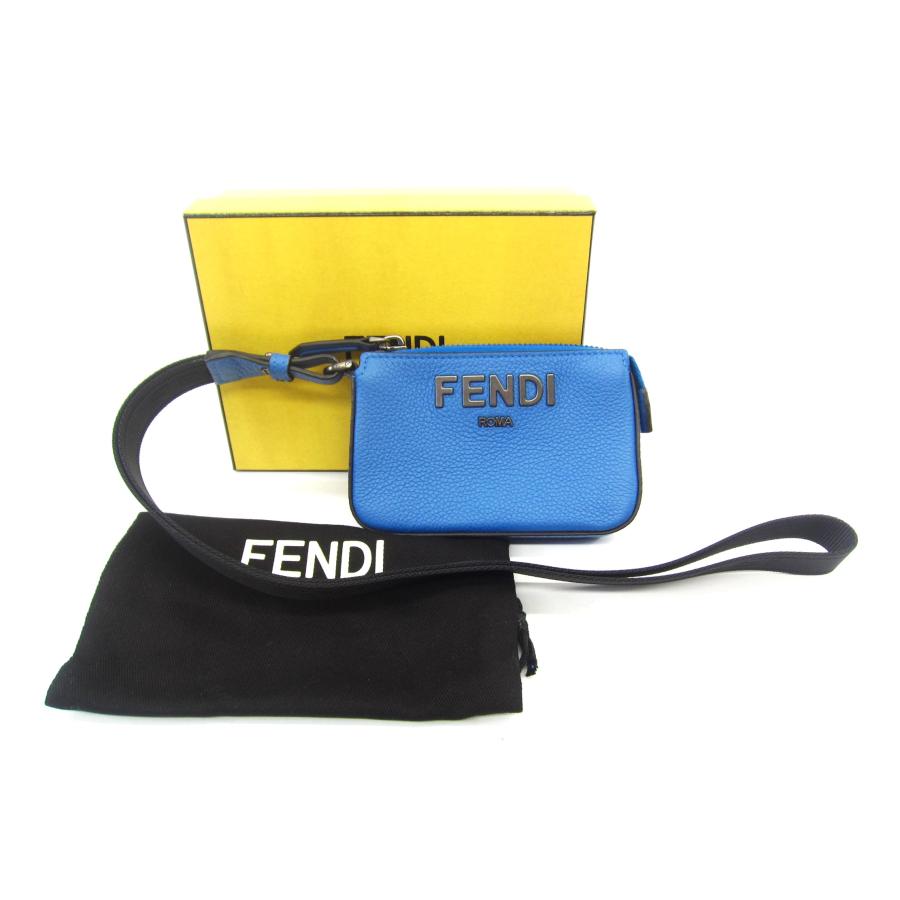 FENDI（フェンディ） 7M0352 レザー ブルー ポーチ ∠UP5635