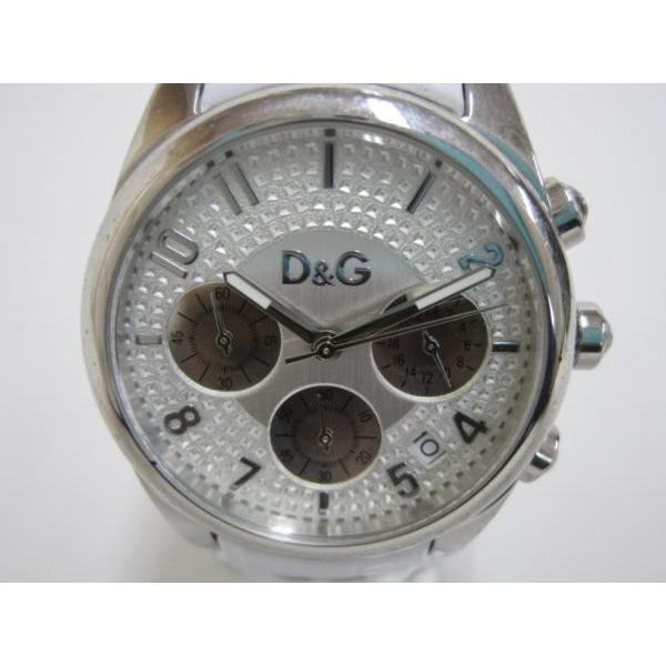 《腕時計/ウォッチ》D&G ドルチェ＆ガッバーナ DW0257 TIME タイム SANDPIPER サンドパイパー クロノグラフ ホワイト【中古】｜thrift-webshop｜02