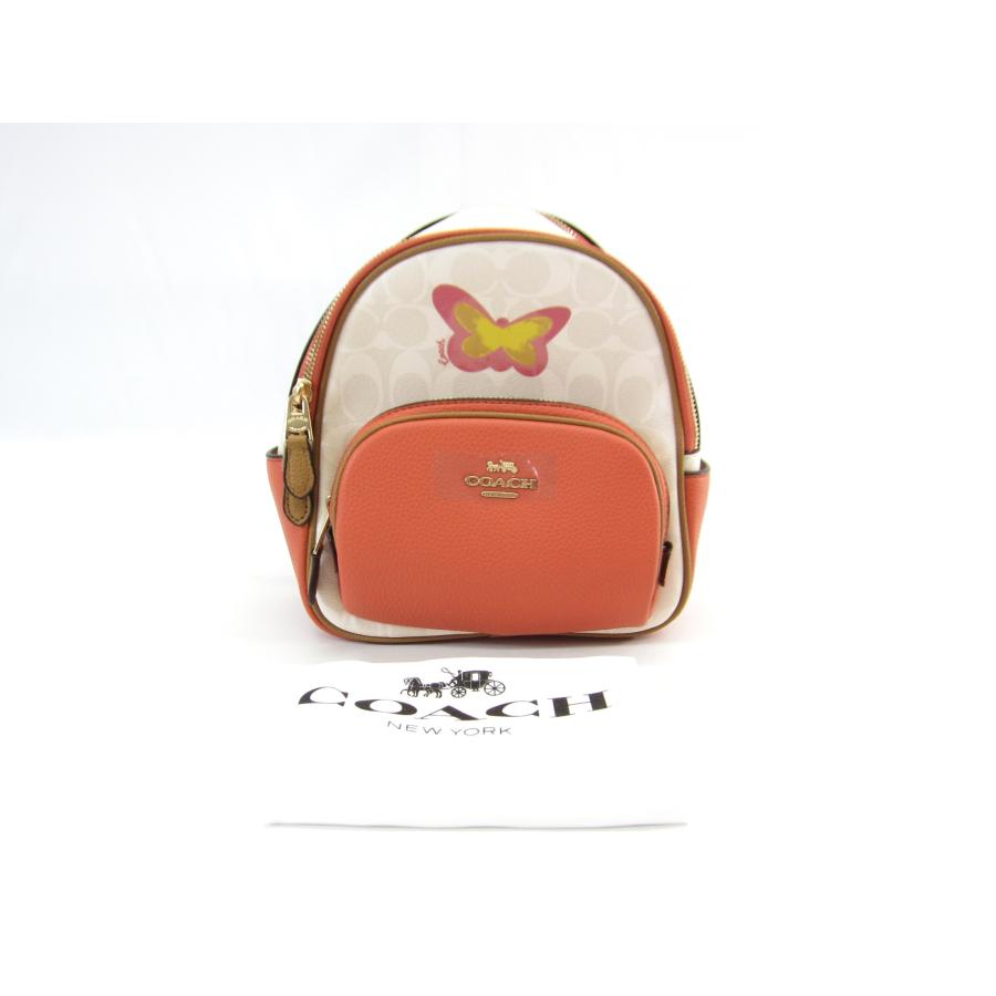 未使用品 COACH コーチ ミニ リュックサック 蝶 シグネチャー
