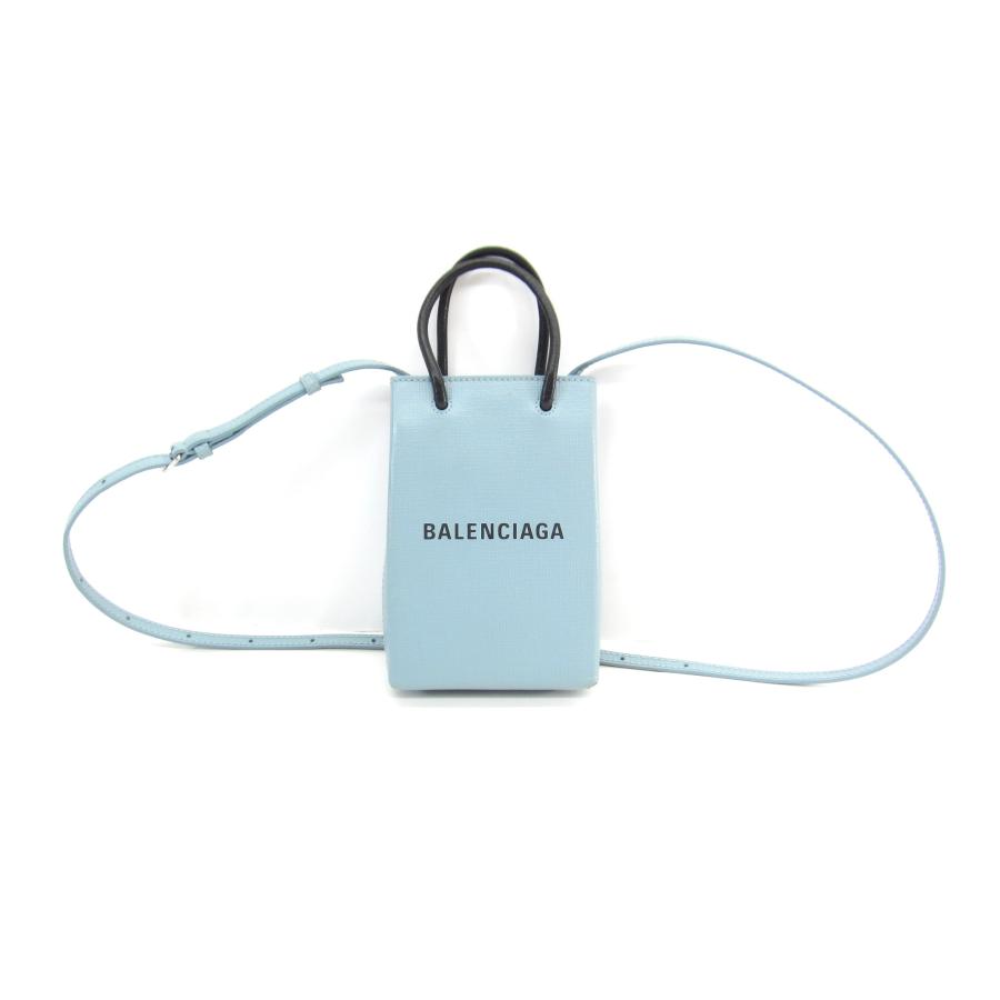 美品　BALENCIAGA ショッピング　フォンホルダーバッグ　ホワイト バレンシアガ/ショルダーバッグ/ショッピングフォンホルダー/白