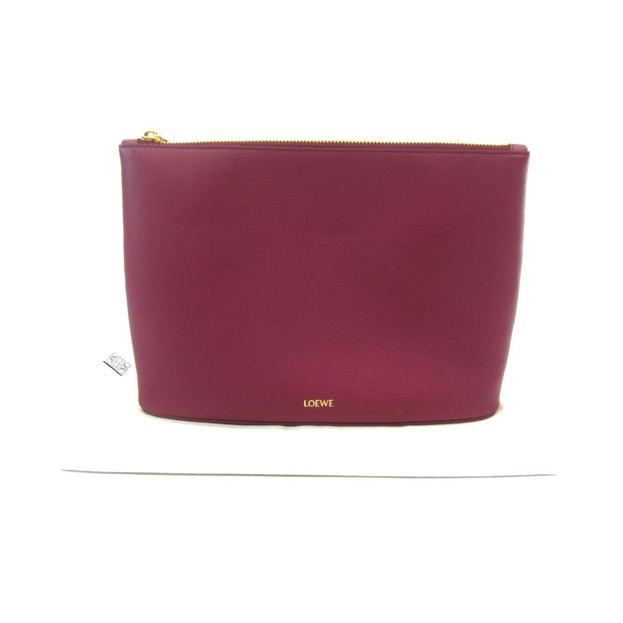 LOEWE（ロエベ） クランチバッグ OBLONG POUCH PLAI CRIMSON ポーチ