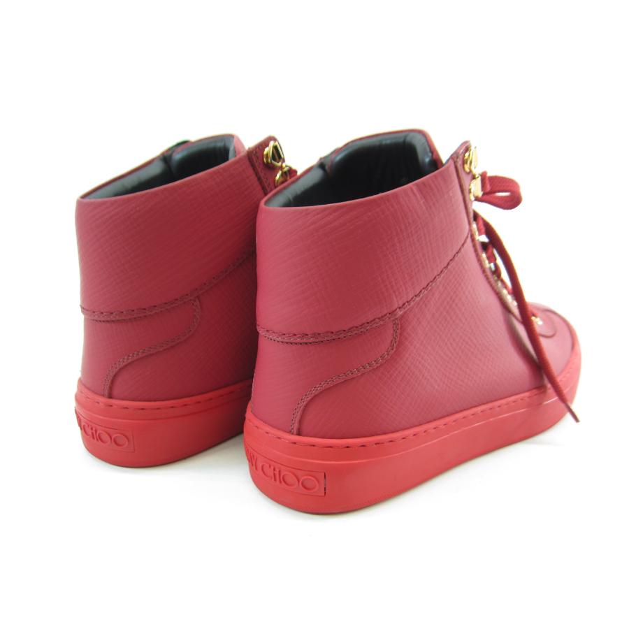 JIMMY CHOO ジミーチュウ レザー ハイカット スニーカー 赤 SIZE JIMMY CHOO ジミーチュウ レザー ハイカット スニーカー 赤 SIZE