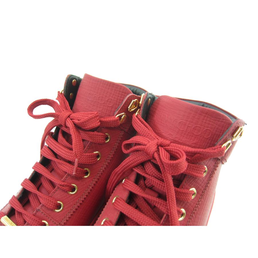 JIMMY CHOO ジミーチュウ レザー ハイカット スニーカー 赤 SIZE JIMMY CHOO ジミーチュウ レザー ハイカット スニーカー 赤 SIZE