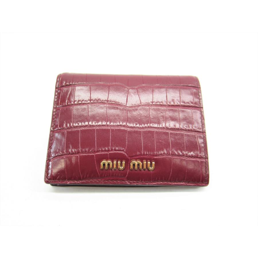 miu MIU ミュウミュウ レディース 2つ折り財布 サイフ 5MV204 ダーク 