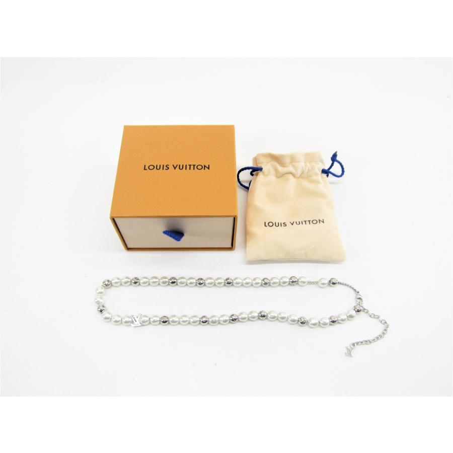LOUIS VUITTON ルイヴィトン M01157 ネックレス・モノグラム パール 