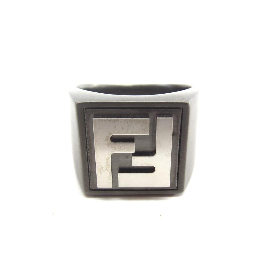 FENDI（フェンディ） FF ロゴ スクエア リング 指輪 SIZE:M 約22号