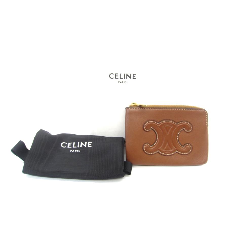 セリーヌトリオン　レザー　三つ折り財布 CELINE（セリーヌ） トリオンフ コイン&ケース ウォレット 財布