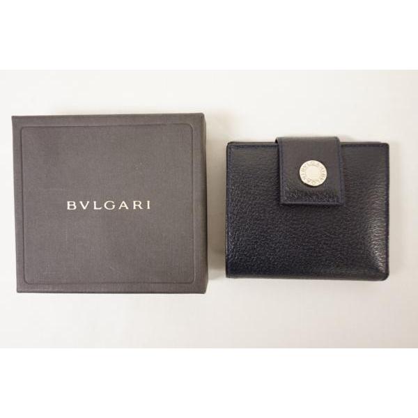 有名人芸能人 正規品 ブランド Bvlgari ブルガリ レザー 二つ折り 財布 メンズ 紳士 中古 財布