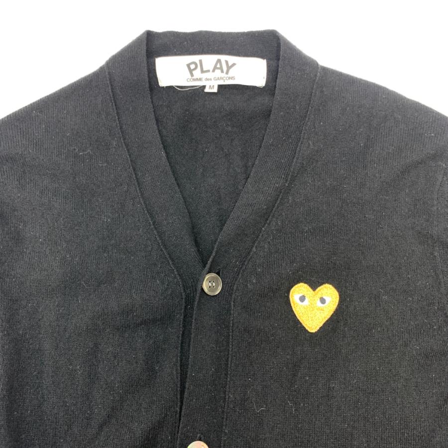 プレイコムデギャルソン　ウールニットカーディガン　 Sサイズ　ブラック PLAY COMME des GARCONS プレイ コムデギャルソン カーディガン ニット