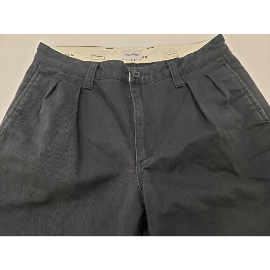 超美品 3 DESCENDANT DC-3 Wide パンツ wtaps チノ DESCENDANT/DC-3 COTTON TWILL TROUSERS (NAVY)