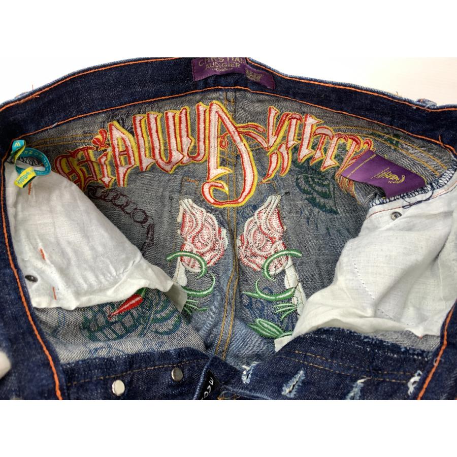 CHRISTIAN AUDIGIER（クリスチャンオードジェー） スカル 刺繍 デニム