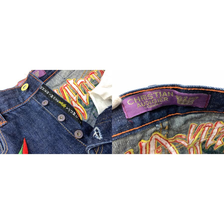 CHRISTIAN AUDIGIER（クリスチャンオードジェー） スカル 刺繍 デニム