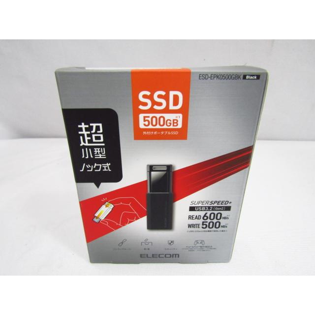 elecom ポータブルssd 500GB USB3.2 TYPE-A 未使用 ELECOM（エレコム） 未開封 外付け SSD 500GB 超小型 USB3.2 Gen2