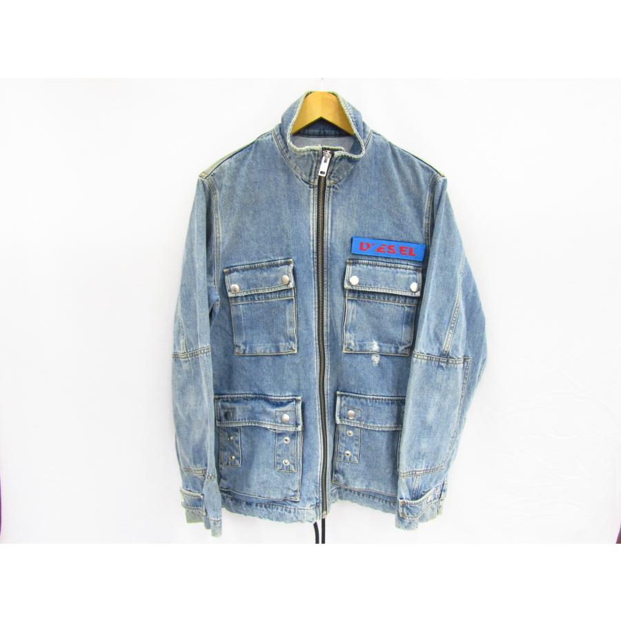 美品 DIESEL ディーゼル デニムジャケット ロゴ ワッペン Gジャン L DIESEL（ディーゼル） DIESEL M-65 デニムジャケット ロゴワッペンY2K