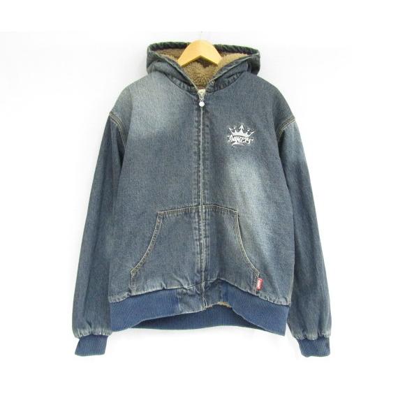 9090 ナインティーナインティー King Logo Slib Denim Zip Hoodie ボア 