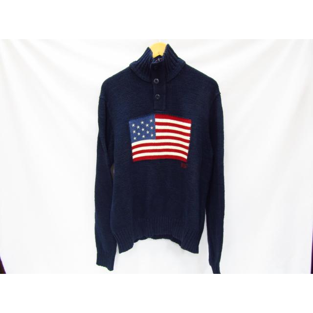 ✨希少✨ポロラルフローレン　ハーフジップニット　セーター　星条旗　ネイビー POLO RALPH LAUREN（ポロ・ラルフローレン） 星条旗 ハーフジップ