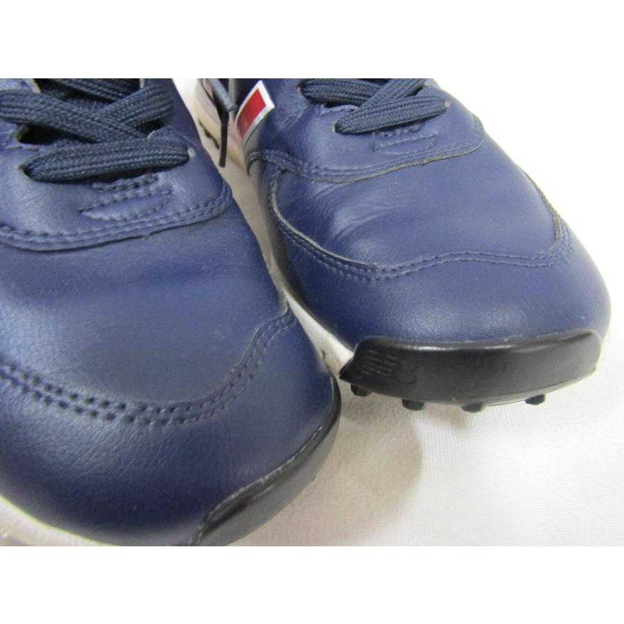 青い靴ページ New Balance（ニューバランス） MGS574NR ネイビー 紺色 レッド 赤