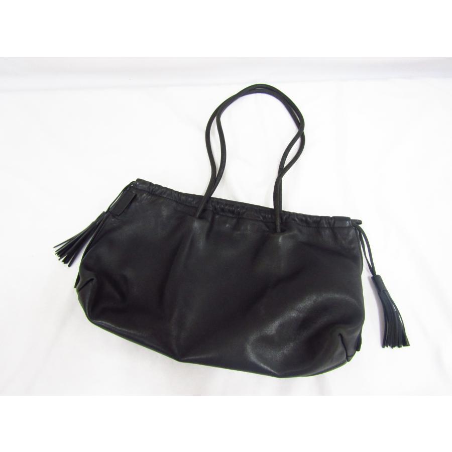 GUCCI グッチ 001・4403・3444 巾着 タッセル ブラックレザー 保存袋 