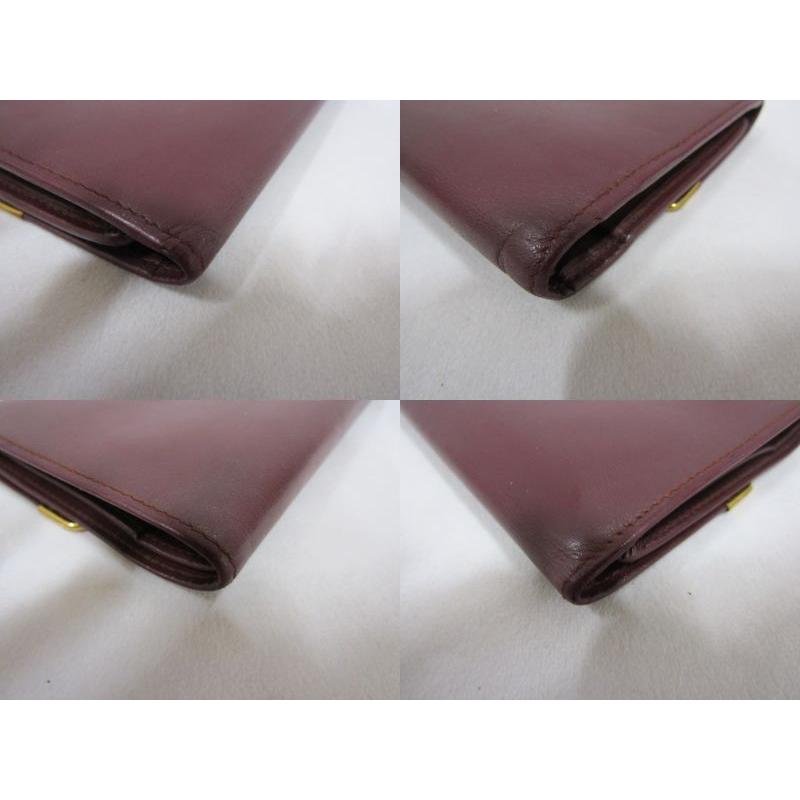 【未使用級】 カルティエ　三つ折り財布 がま口 コンパクトウォレット Cartier（カルティエ） ハッピーバースデー カーフスキン 3つ折り財布